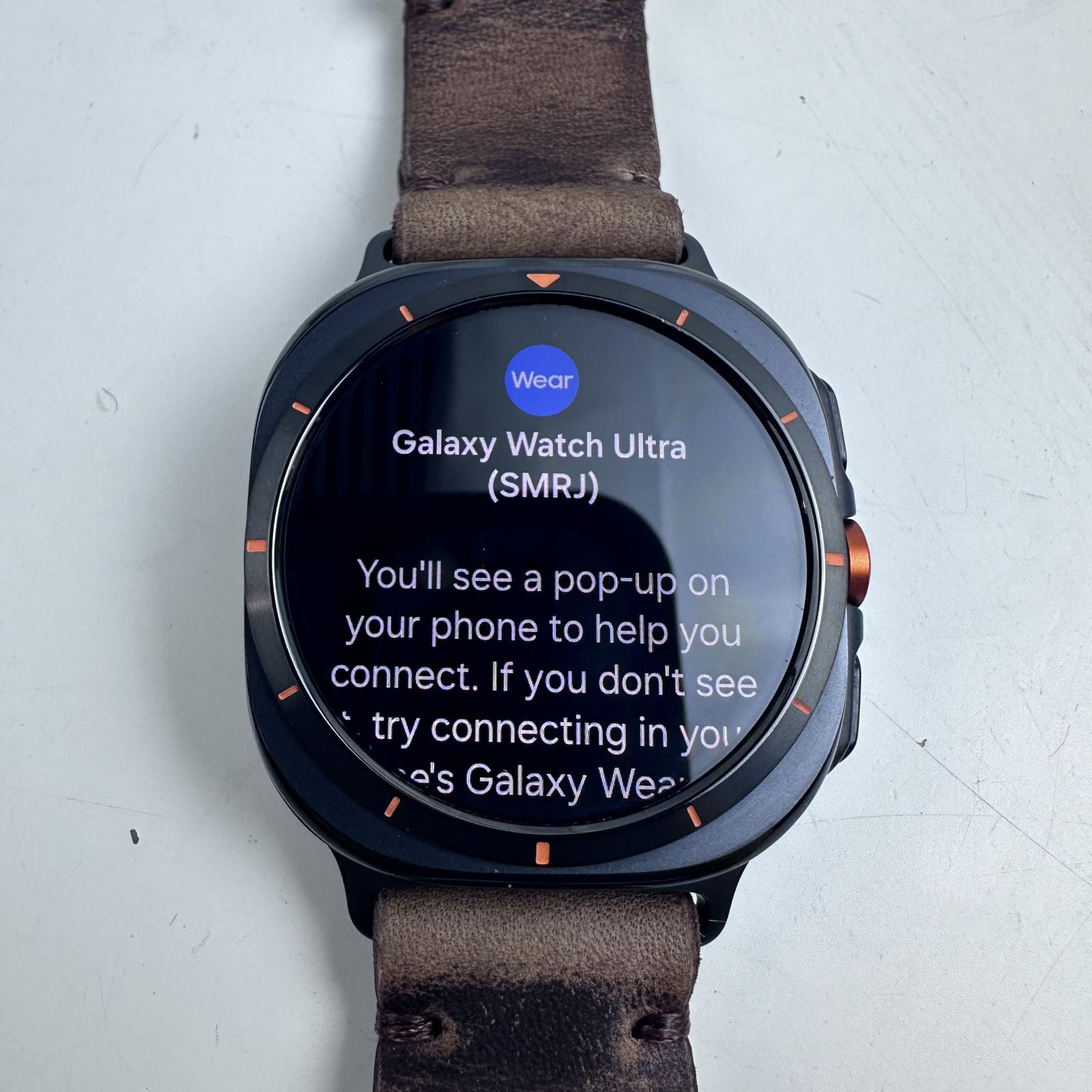 Samsung Galaxy Watch Ultra SM-L705U (47mm, LTE) Smart Watch, Brown leather Band - hình ảnh