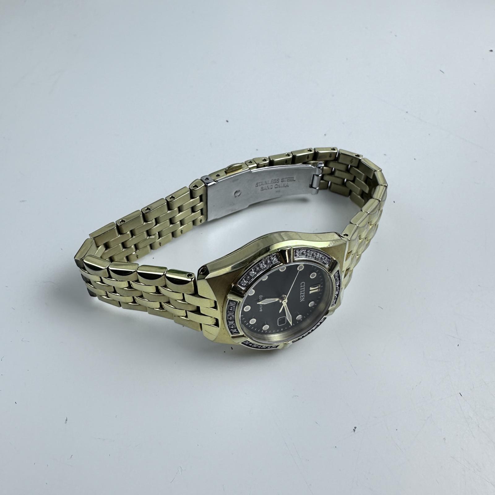  Citizen $476 Corso Diamond Gold Tone Watch 28mm Citizen EW271255E - hình ảnh