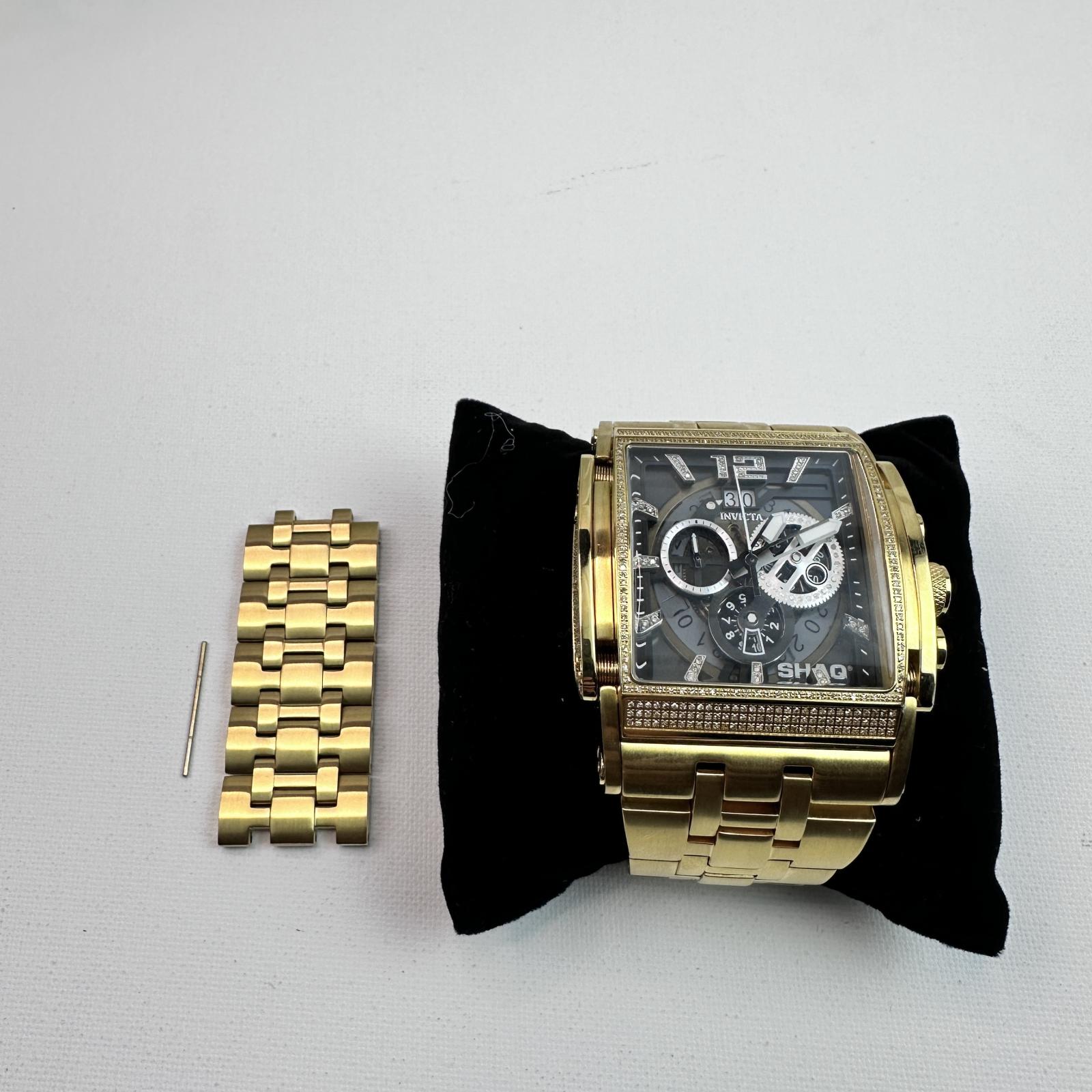 Invicta $4299 SHAQ 33741 Men's Watch 47mm 3.28ct Diamond Swiss Ronda Gold Steel - hình ảnh