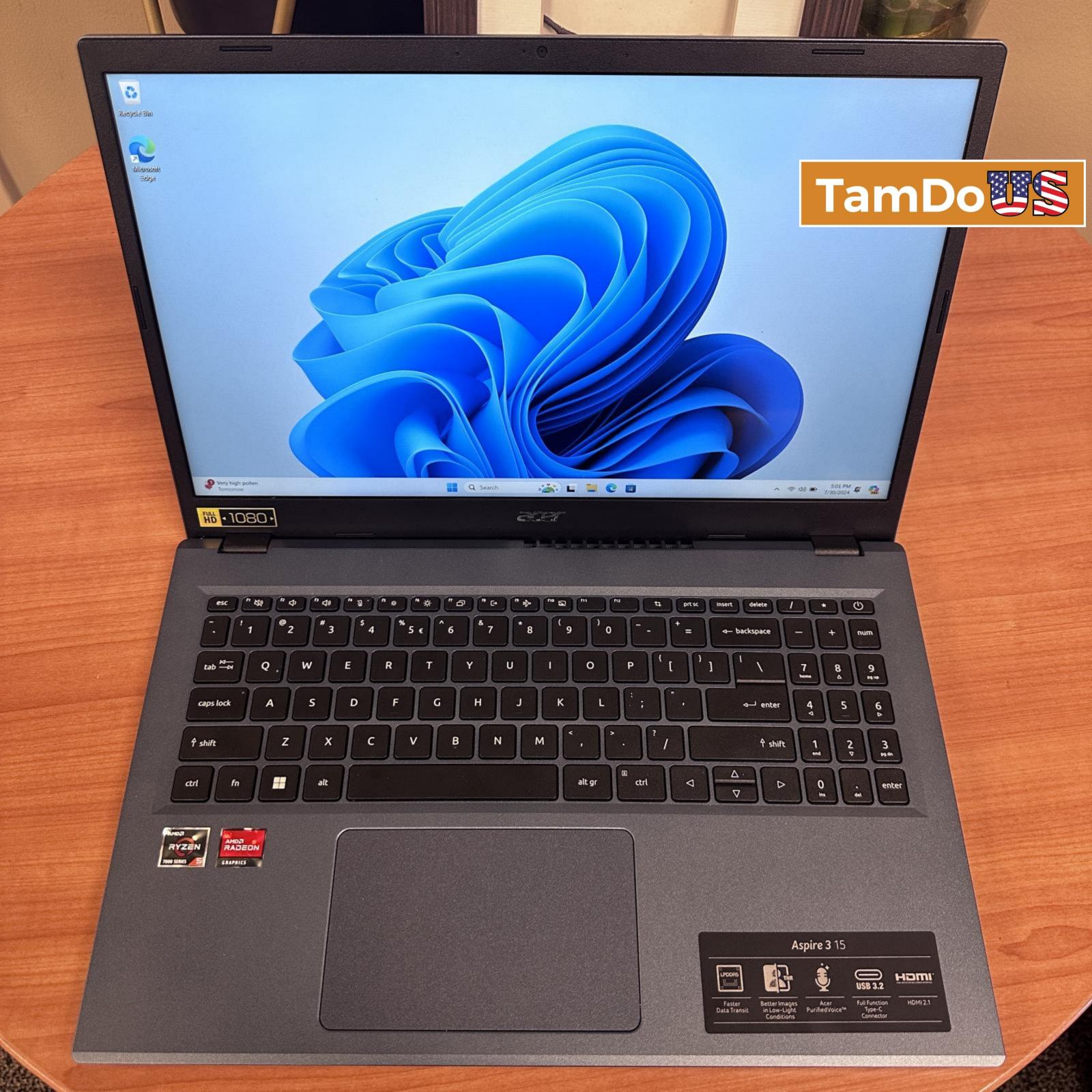 Acer Aspire 3 Laptop, 15.6-inch, Ryzen 5 7520U, 8GB, 512GB SSD - hình ảnh