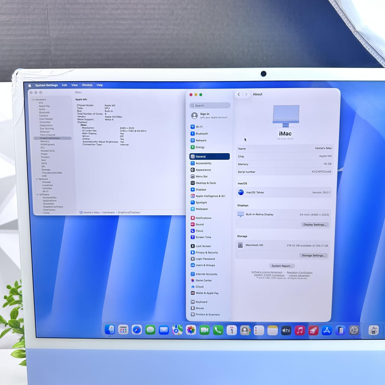 iMac (24-inch, 2024) Apple M4 Chip, 8-Core GPU, 16GB, 256GB *Pls READ* - hình ảnh